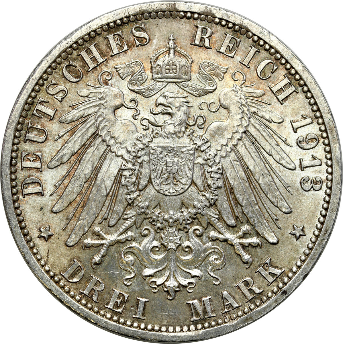 Niemcy, Prusy. Wilhelm II (1888–1918). 3 marki 1913 A, Berlin